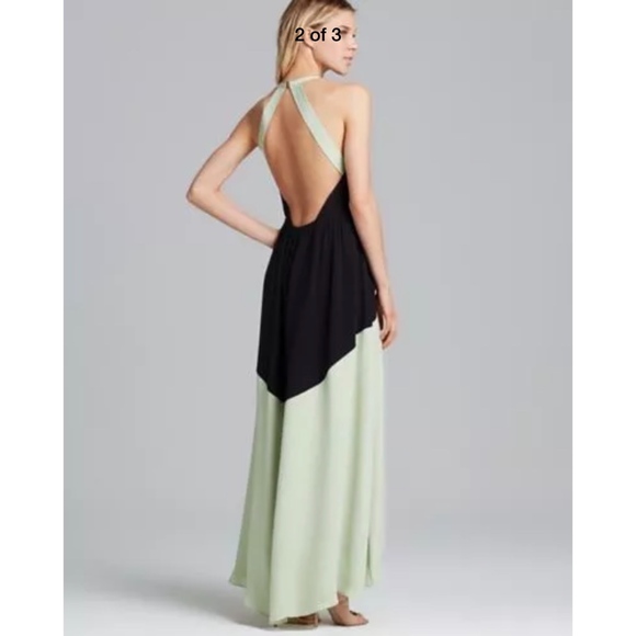 NEW $695 Tibi New York Colorblock Open Back Hi-Lo‎ Dress in Mojito [SZ 2 ] - Picture 4 of 6